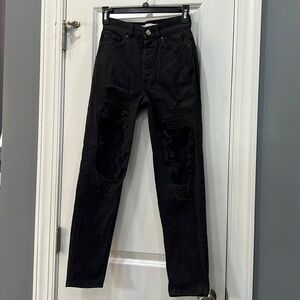 Pacsun Ultra High Rise Slim Black Ripped Jeans